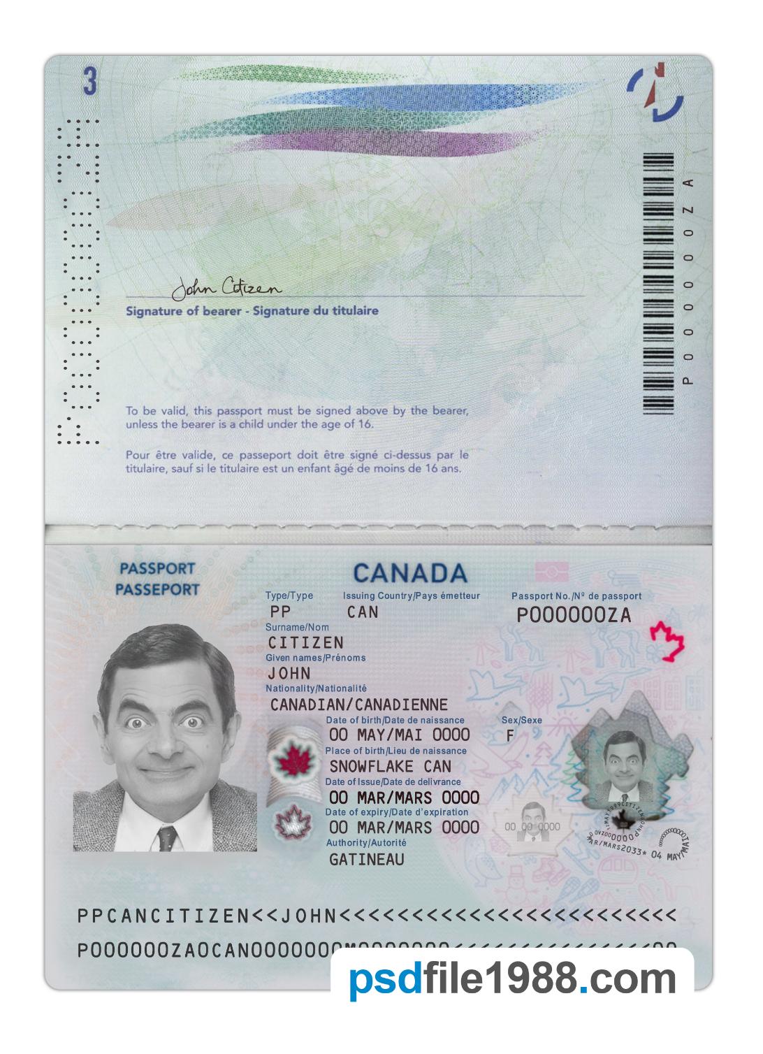 Canada Passport 2023-Present Version 2
